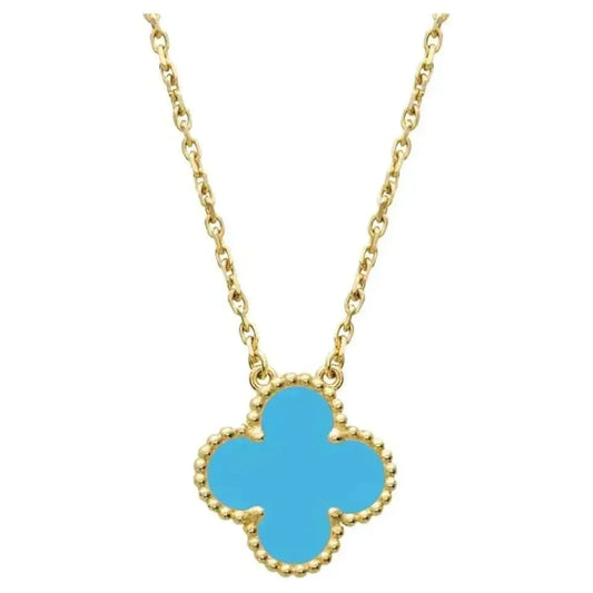 Pomuse CLOVER 15MM VINTAGE TURQUOISE NECKLACE