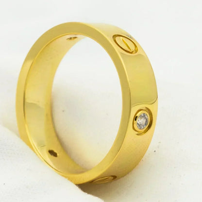 Pomuse LOVE RING 5.5MM 3 DIAMONDS GOLD