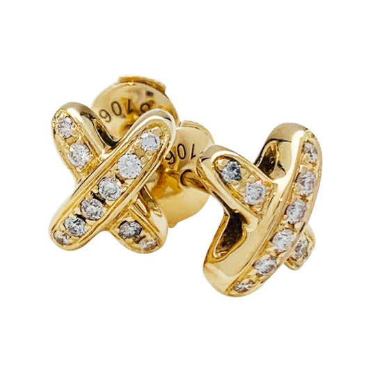 Pomuse JEUX DE GOLD DIAMOND EARRINGS