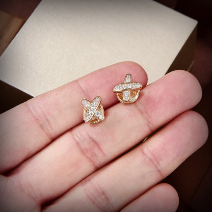 Pomuse JEUX DE GOLD DIAMOND EARRINGS