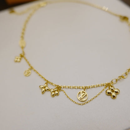 Pomuse BLOOMING SUPPLE NECKLACE BRASS