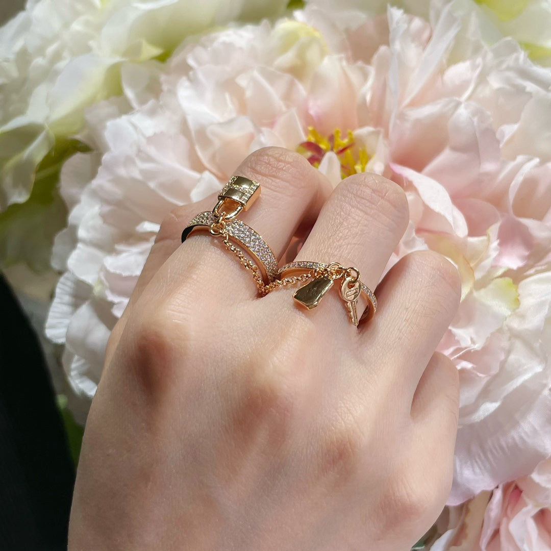 Pomuse HM KELLY CLOCHETTE DOUBLE RING IN  WITH DIAMONDS