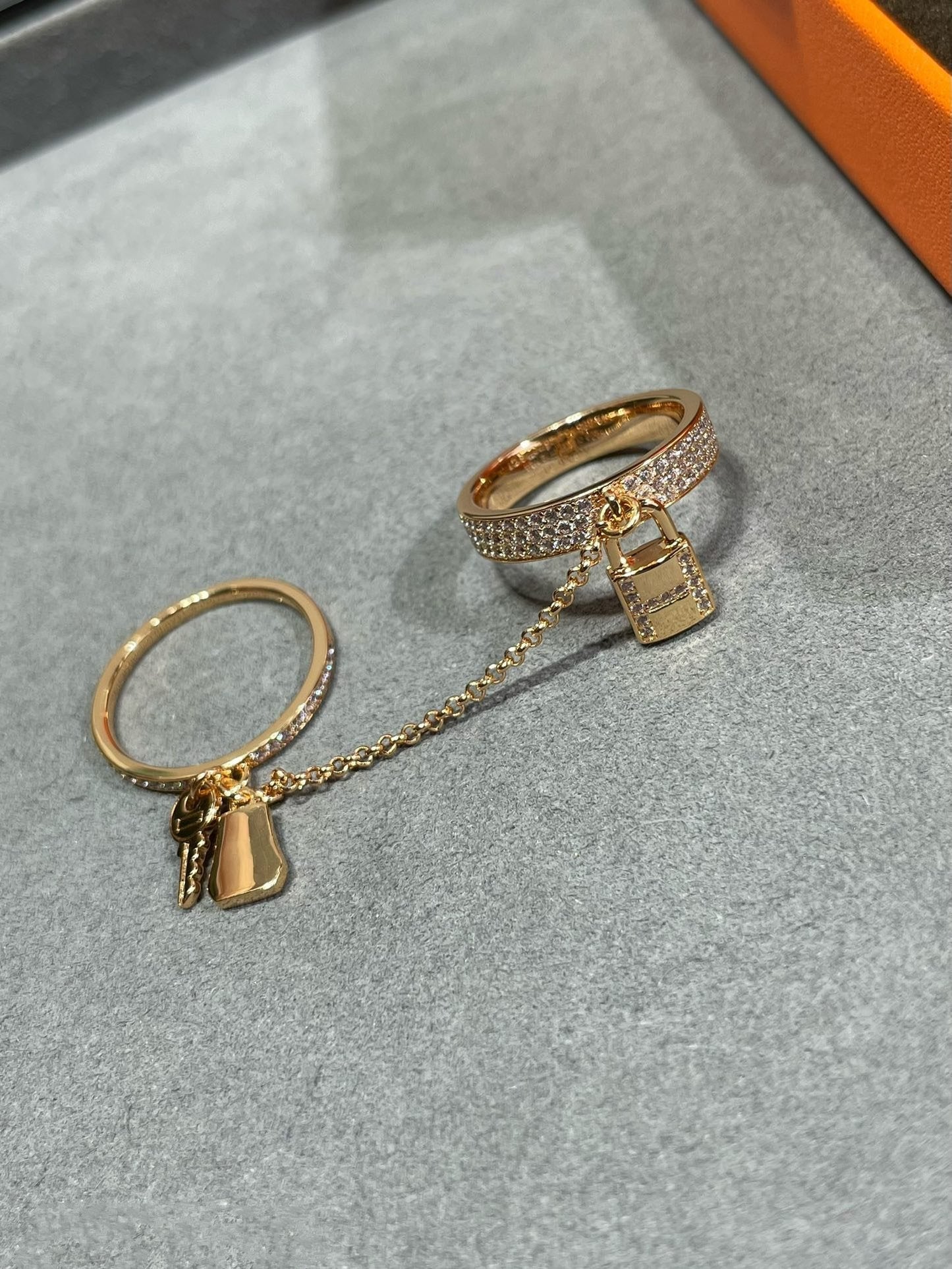 Pomuse HM KELLY CLOCHETTE DOUBLE RING IN  WITH DIAMONDS