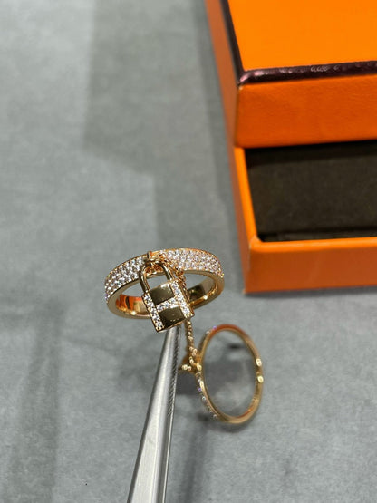 Pomuse HM KELLY CLOCHETTE DOUBLE RING IN  WITH DIAMONDS
