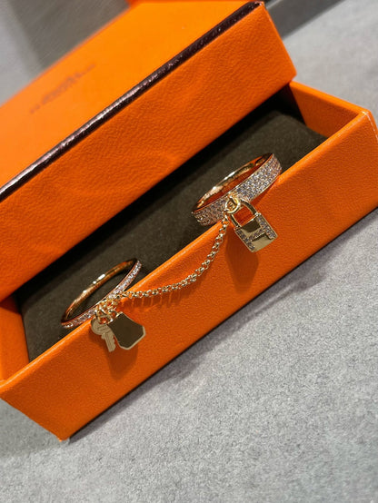 Pomuse HM KELLY CLOCHETTE DOUBLE RING IN  WITH DIAMONDS
