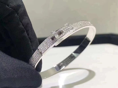 Pomuse H KELLY BRACELET IN SILVER AND FULL PAVE DIAMOND