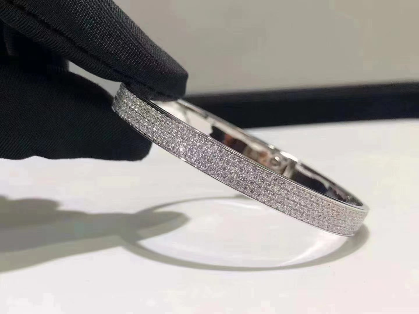 Pomuse H KELLY BRACELET IN SILVER AND FULL PAVE DIAMOND