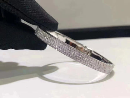 Pomuse H KELLY BRACELET IN SILVER AND FULL PAVE DIAMOND