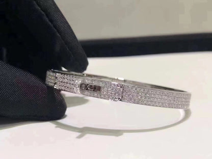 Pomuse H KELLY BRACELET IN SILVER AND FULL PAVE DIAMOND