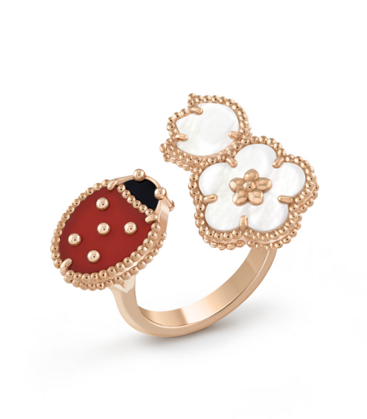Pomuse LUCKY 3 MOTIF ROSE GOLD RING