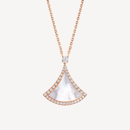 Pomuse DREAM MOP DIAMOND PAVED PINK GOLD NECKLACE