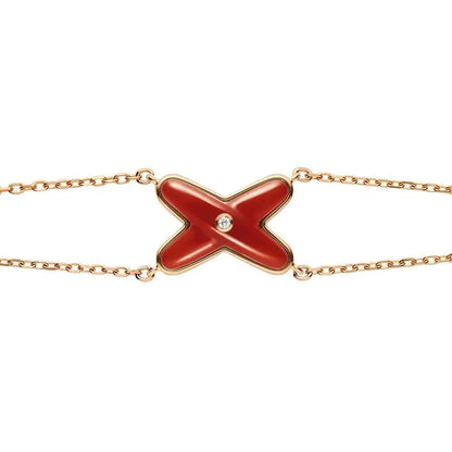 Pomuse JEUX BRACELET CARNELIAN PINK GOLD 1 DIAMOND