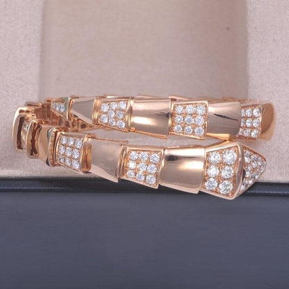 Pomuse SERPENTI WIDE BRACELET PINK GOLD DIAMOND