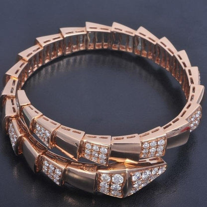 Pomuse SERPENTI WIDE BRACELET PINK GOLD DIAMOND