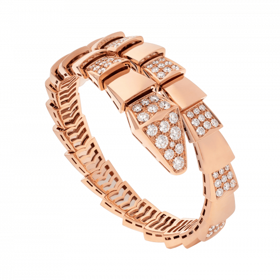 Pomuse SERPENTI WIDE BRACELET PINK GOLD DIAMOND