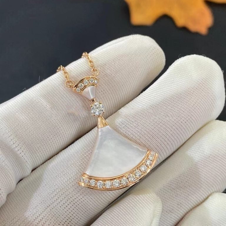 Pomuse DREAM NECKLACE MOP PINK GOLD DIAMOND