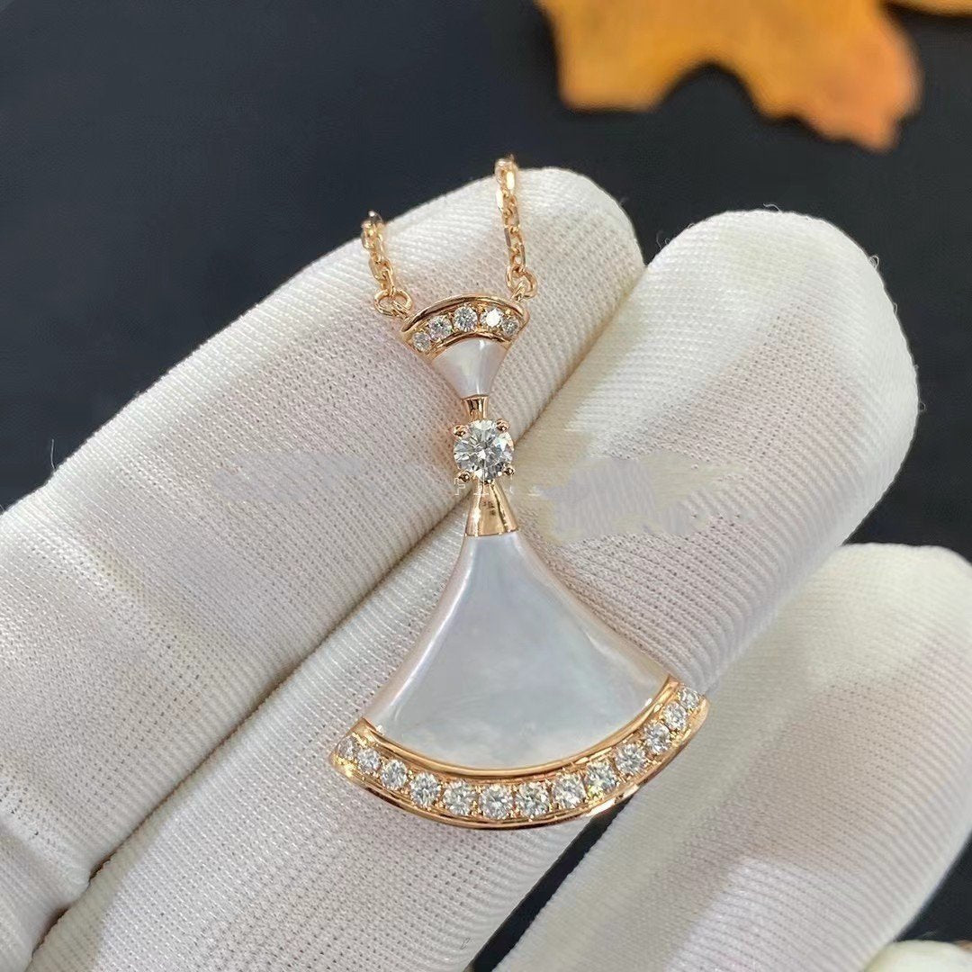 Pomuse DREAM NECKLACE MOP PINK GOLD DIAMOND