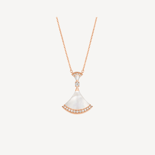 Pomuse DREAM NECKLACE MOP PINK GOLD DIAMOND