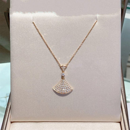 Pomuse DREAM NECKLACE PINK GOLD FULL DIAMOND