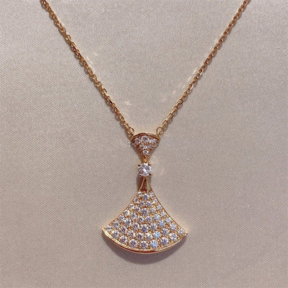 Pomuse DREAM NECKLACE PINK GOLD FULL DIAMOND
