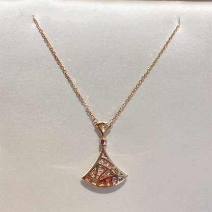 Pomuse DREAM NECKLACE PINK GOLD FULL DIAMOND