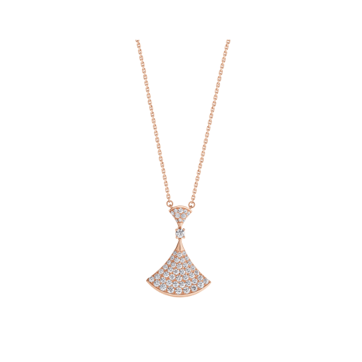Pomuse DREAM NECKLACE PINK GOLD FULL DIAMOND