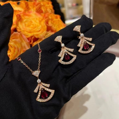 Pomuse DREAM NECKLACE CARNELIAN DIAMOND PINK GOLD