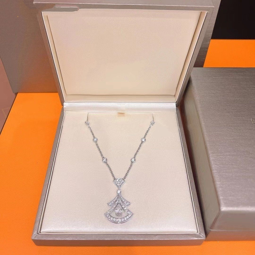 Pomuse DREAM NECKLACE WHITE DIAMOND SILVER