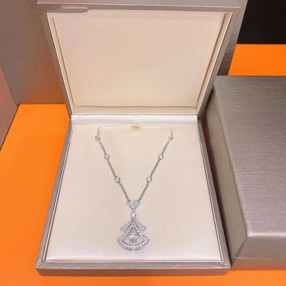 Pomuse DREAM NECKLACE WHITE DIAMOND SILVER