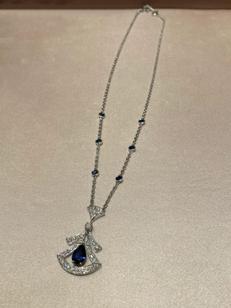 Pomuse DREAM NECKLACE AGATE DIAMOND SILVER