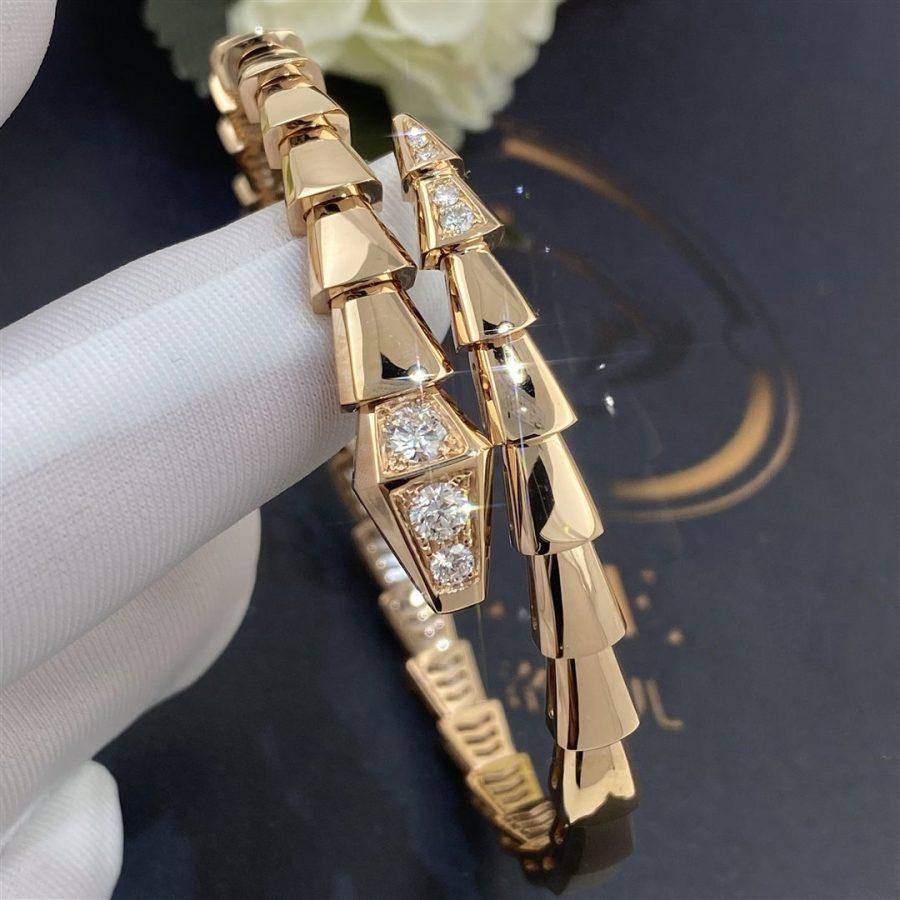 Pomuse SERPENTI BRACELET DIAMONDS PINK GOLD