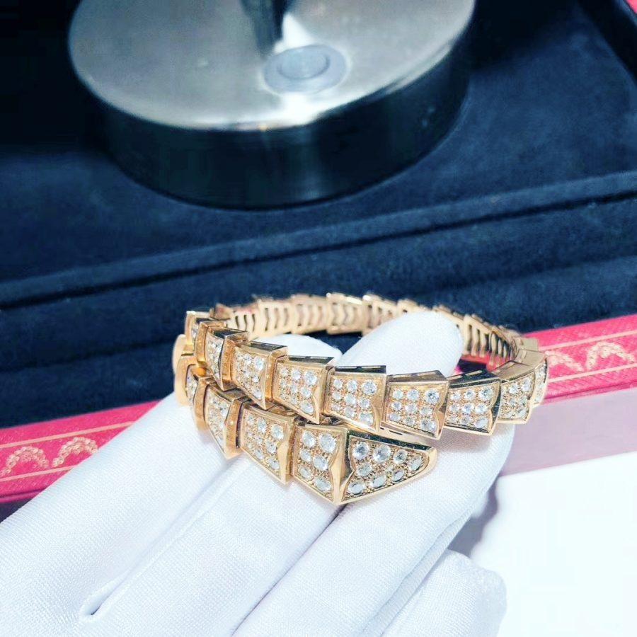 Pomuse SERPENTI BRACELET 8MM PINK GOLD DIAMOND