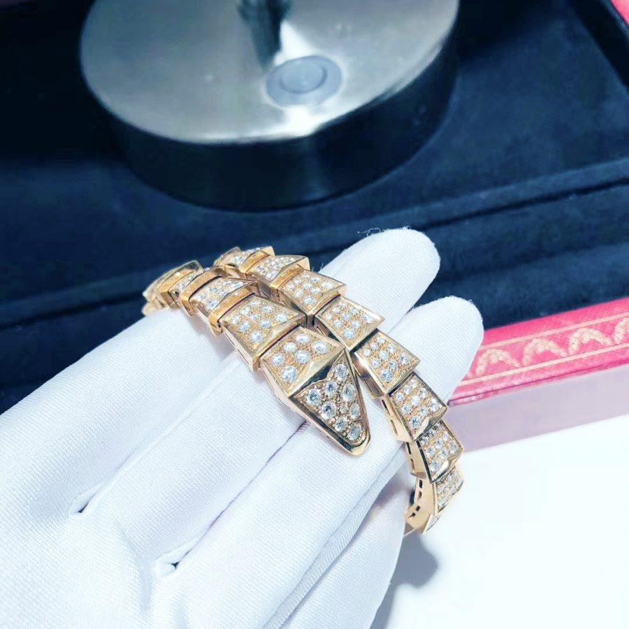 Pomuse SERPENTI BRACELET 8MM PINK GOLD DIAMOND