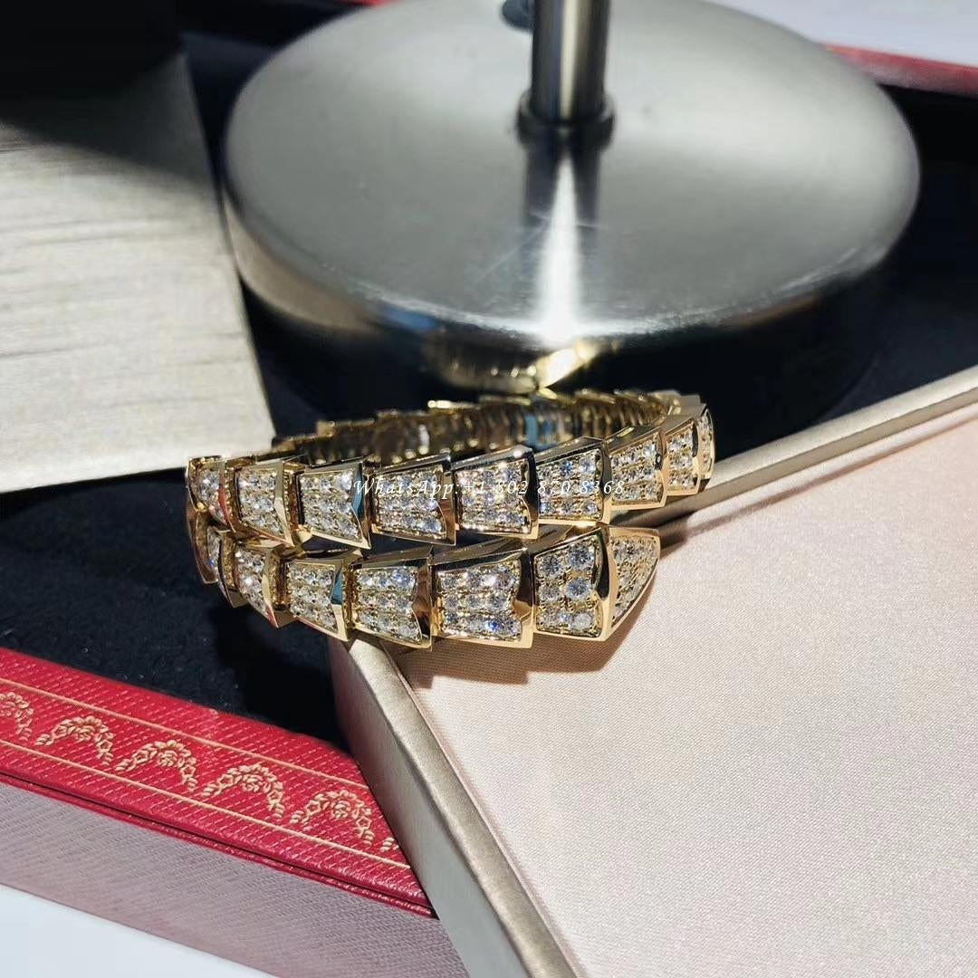 Pomuse SERPENTI BRACELET 8MM GOLD DIAMOND