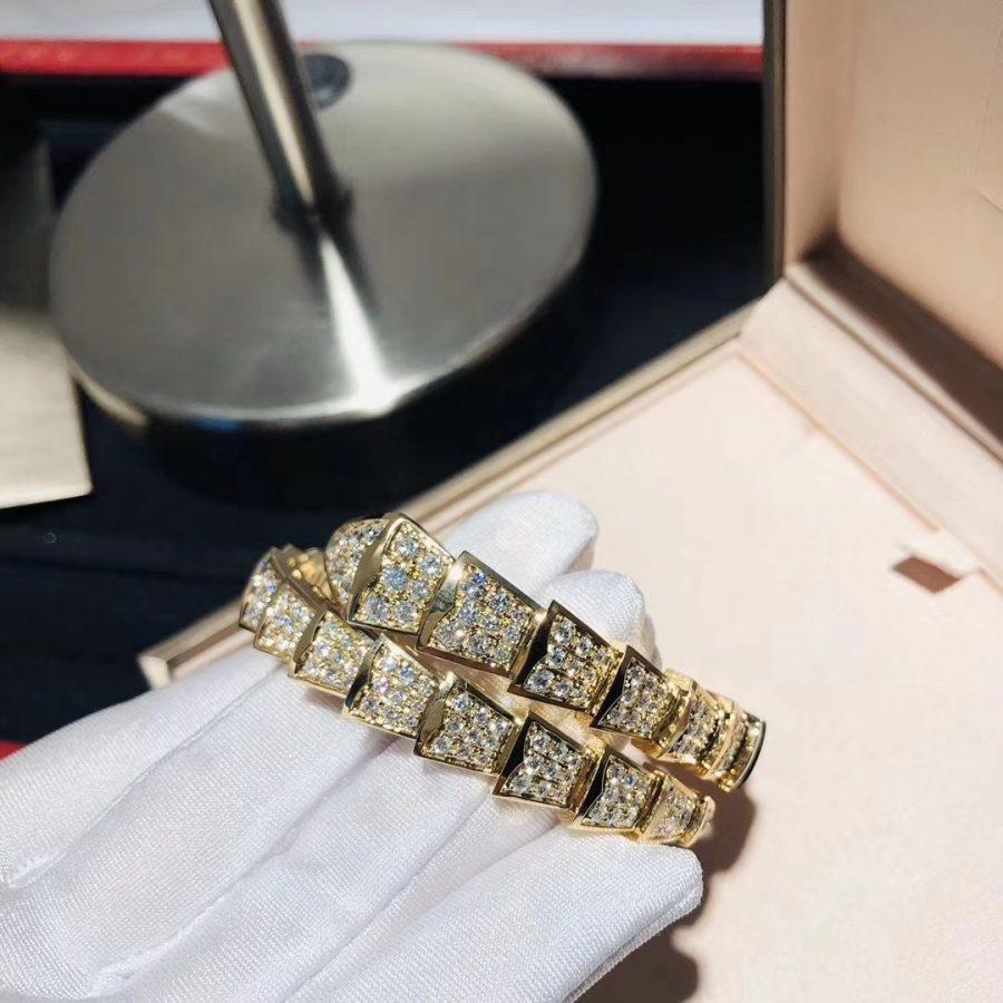 Pomuse SERPENTI BRACELET 8MM GOLD DIAMOND