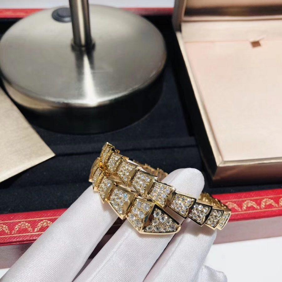 Pomuse SERPENTI BRACELET 8MM GOLD DIAMOND
