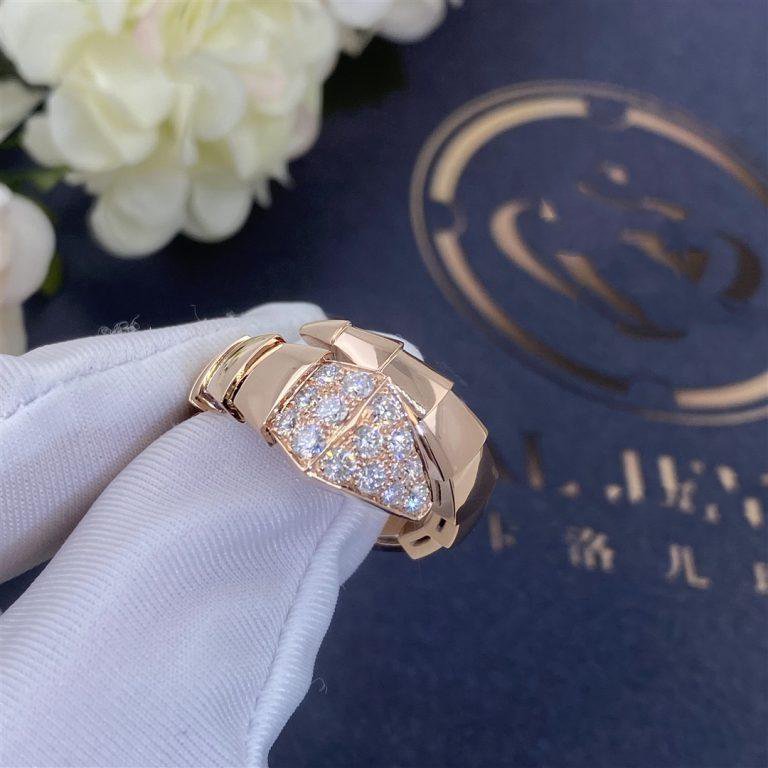 Pomuse SERPENTI RING PINK GOLD DIAMOND