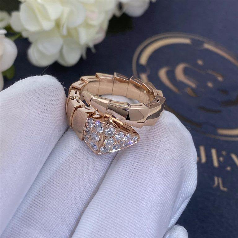 Pomuse SERPENTI RING PINK GOLD DIAMOND