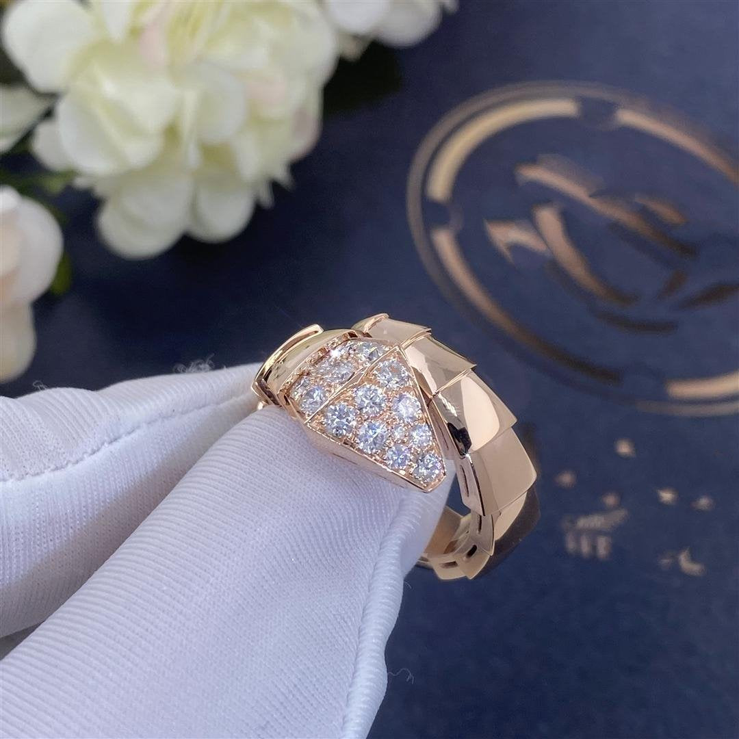 Pomuse SERPENTI RING PINK GOLD DIAMOND