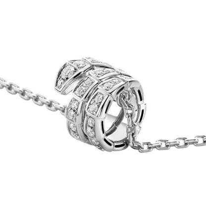 Pomuse SERPENTI  NECKLACE DOUBLE RING DIAMOND