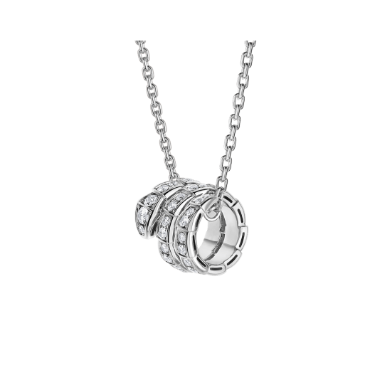 Pomuse SERPENTI  NECKLACE DOUBLE RING DIAMOND