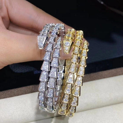 Pomuse SERPENTI BRACELET GOLD DIAMOND DOUBLE ROW