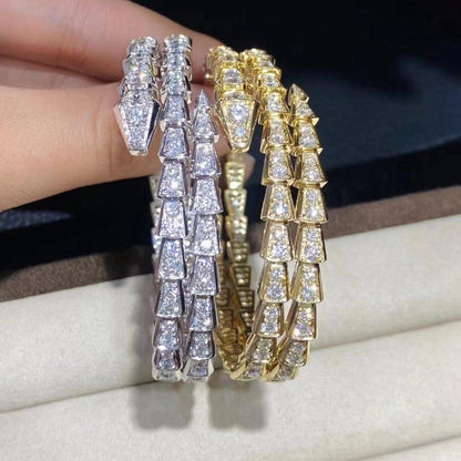 Pomuse SERPENTI BRACELET GOLD DIAMOND DOUBLE ROW