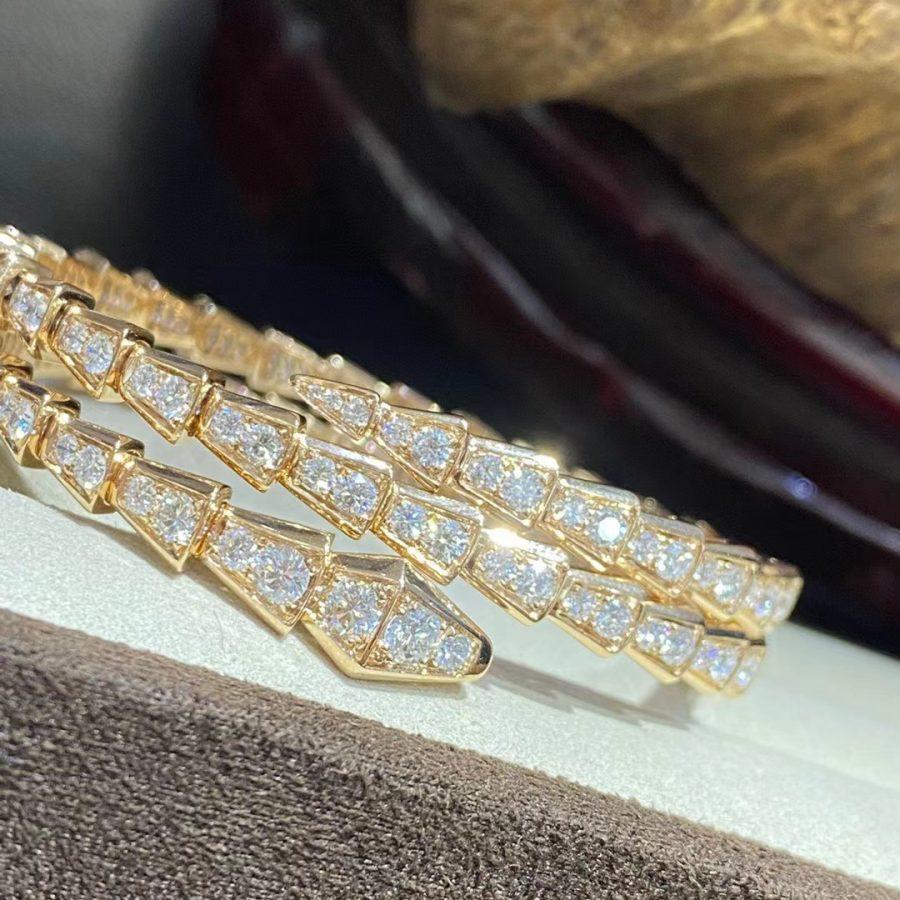 Pomuse SERPENTI BRACELET GOLD DIAMOND DOUBLE ROW