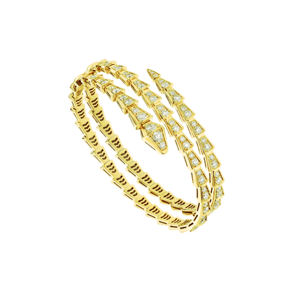 Pomuse SERPENTI BRACELET GOLD DIAMOND DOUBLE ROW