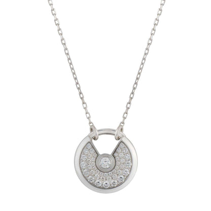 Pomuse AMULETTE SILVER FULL DIAMOND NECKLACE