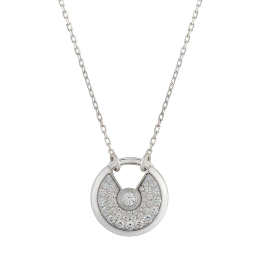 Pomuse AMULETTE SILVER FULL DIAMOND NECKLACE