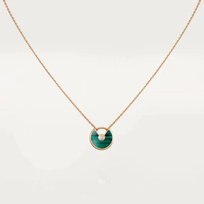 Pomuse AMULETTE ROSE GOLD MALACHITE NECKLACE