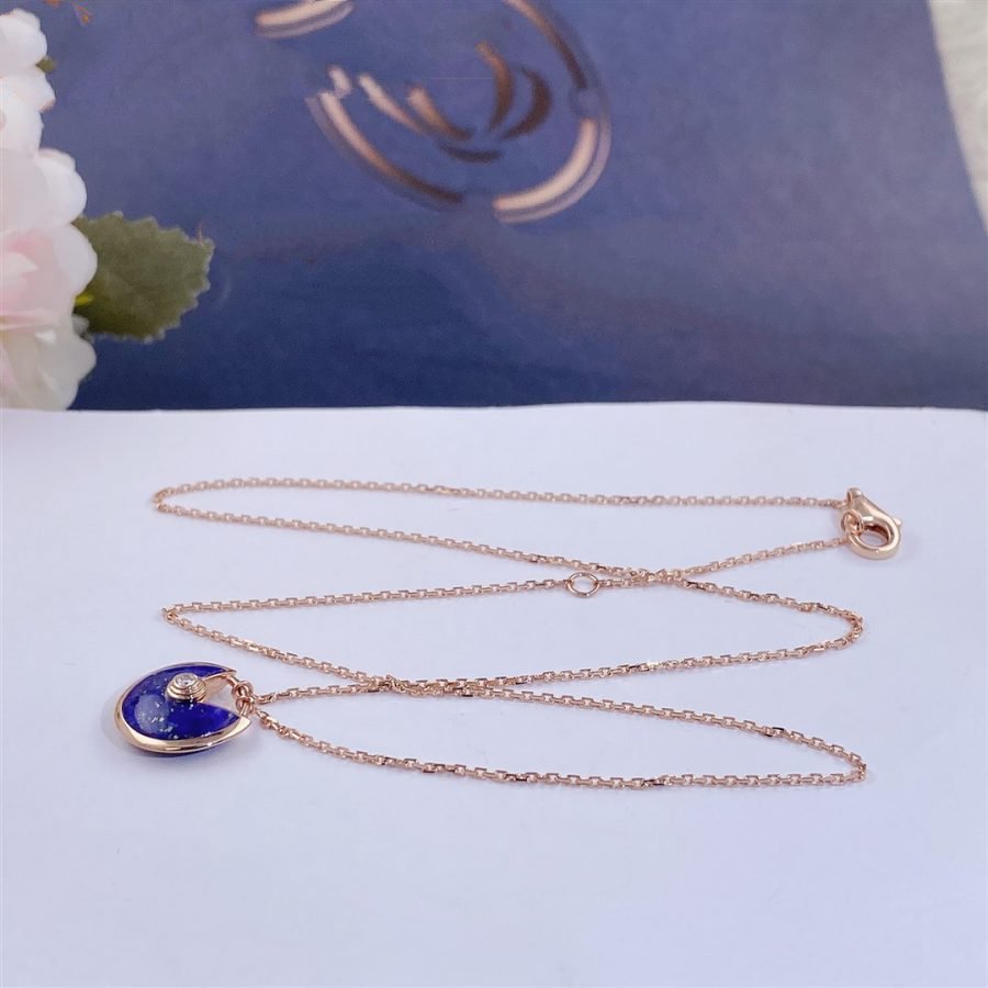 Pomuse AMULETTE ROSE GOLD AGATE NECKLACE