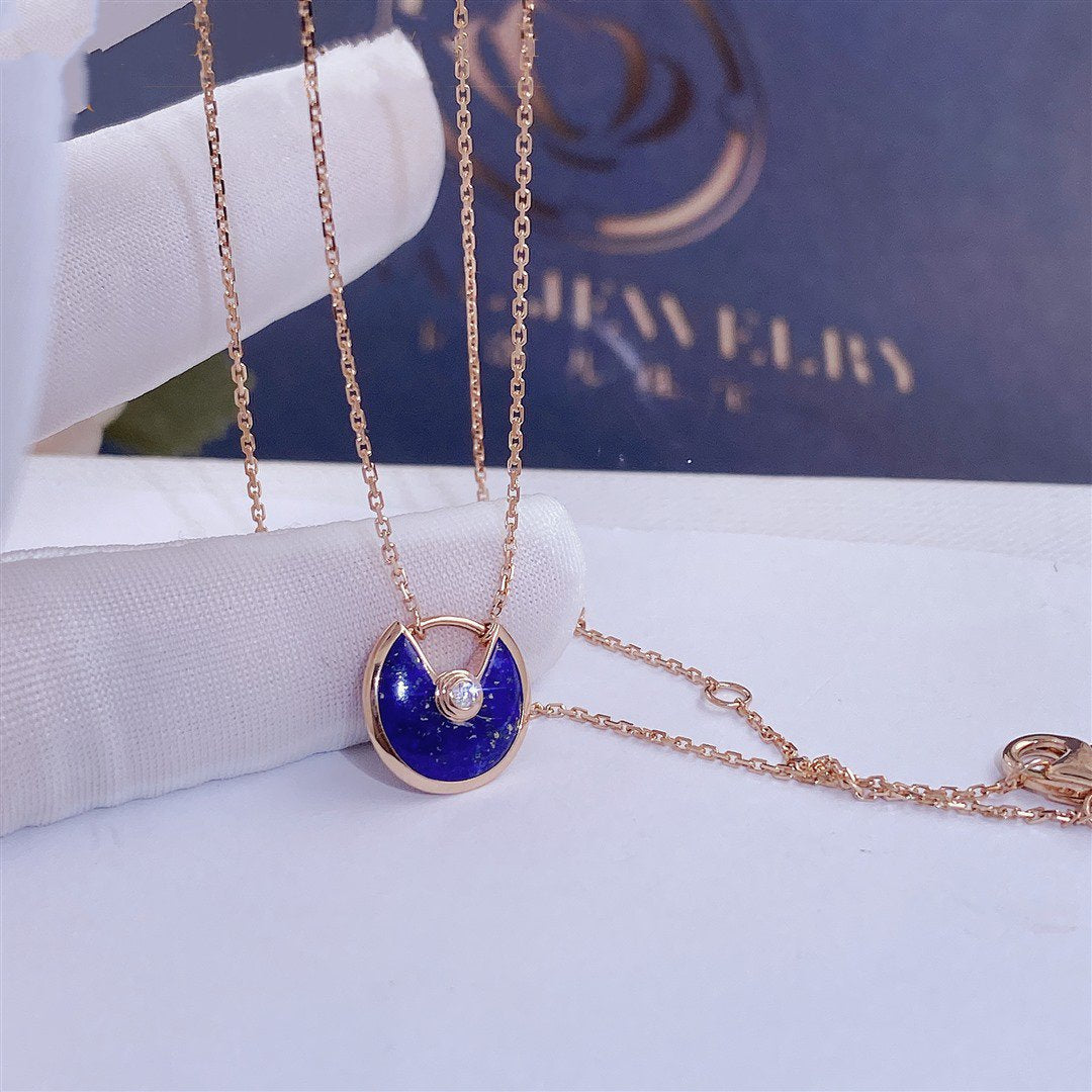 Pomuse AMULETTE ROSE GOLD AGATE NECKLACE